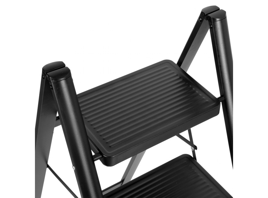 Skládací kovové schůdky EASYSTEP černé - 2stupňové