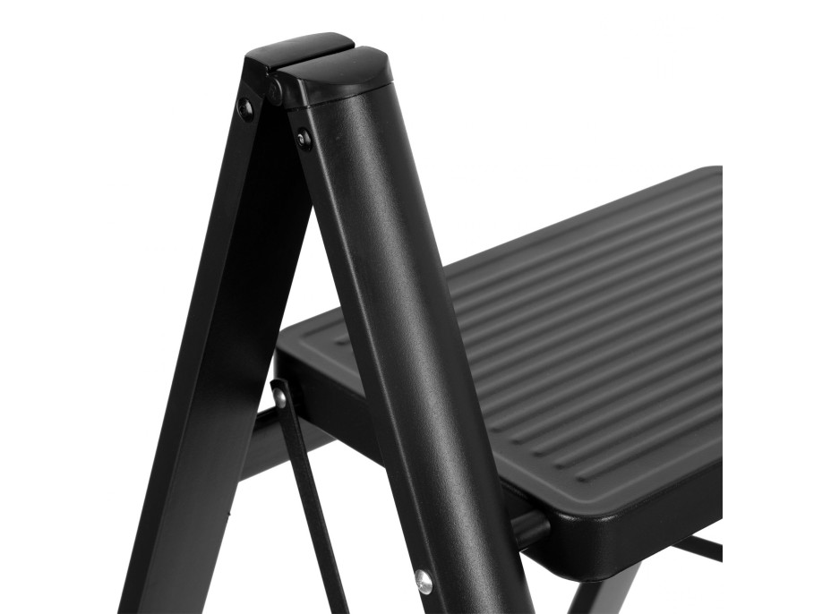 Skládací kovové schůdky EASYSTEP černé - 2stupňové