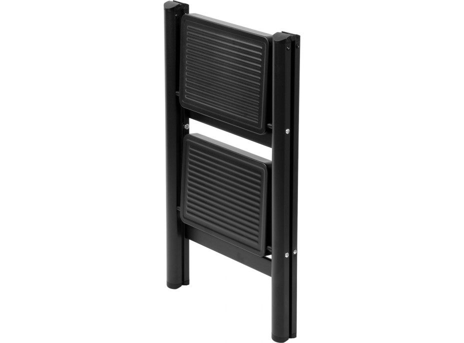 Skládací kovové schůdky EASYSTEP černé - 2stupňové