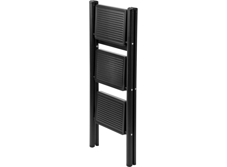 Skládací kovové schůdky EASYSTEP černé - 3stupňové