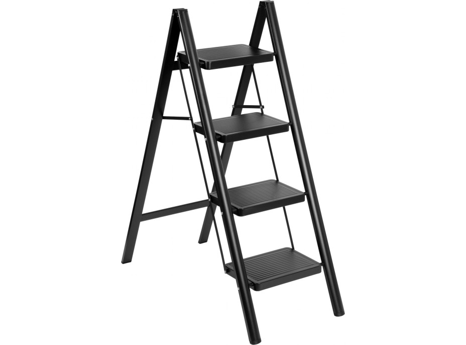 Skládací kovové schůdky EASYSTEP černé - 4stupňové