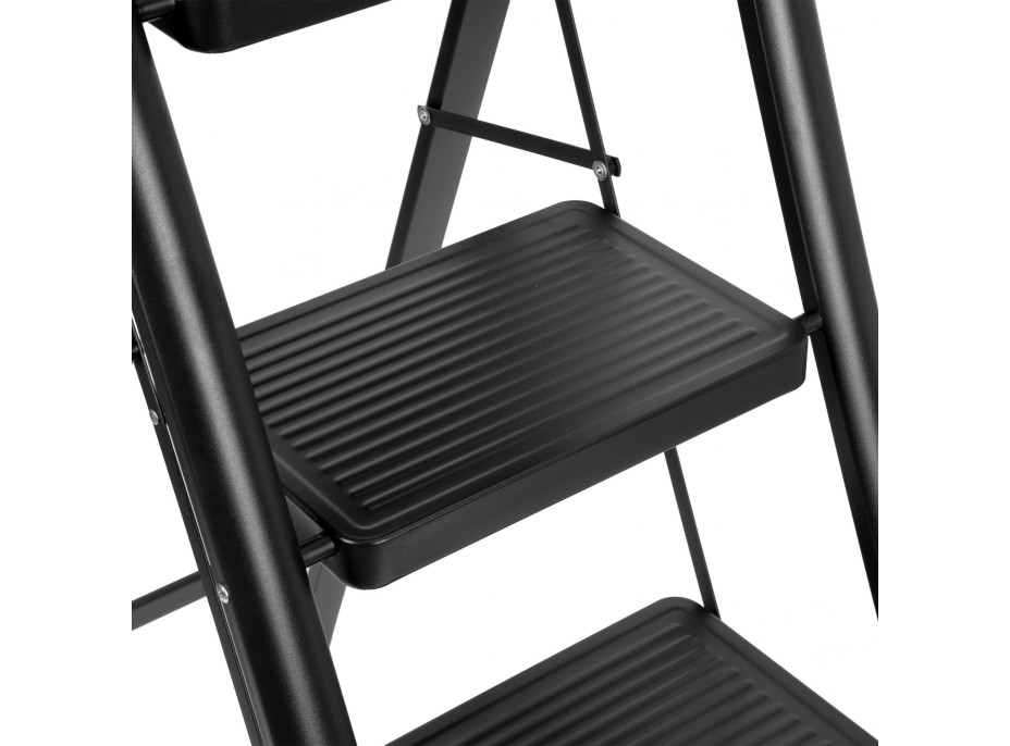 Skládací kovové schůdky EASYSTEP černé - 4stupňové