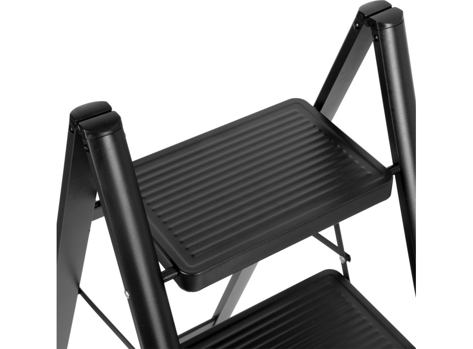 Skládací kovové schůdky EASYSTEP černé - 4stupňové
