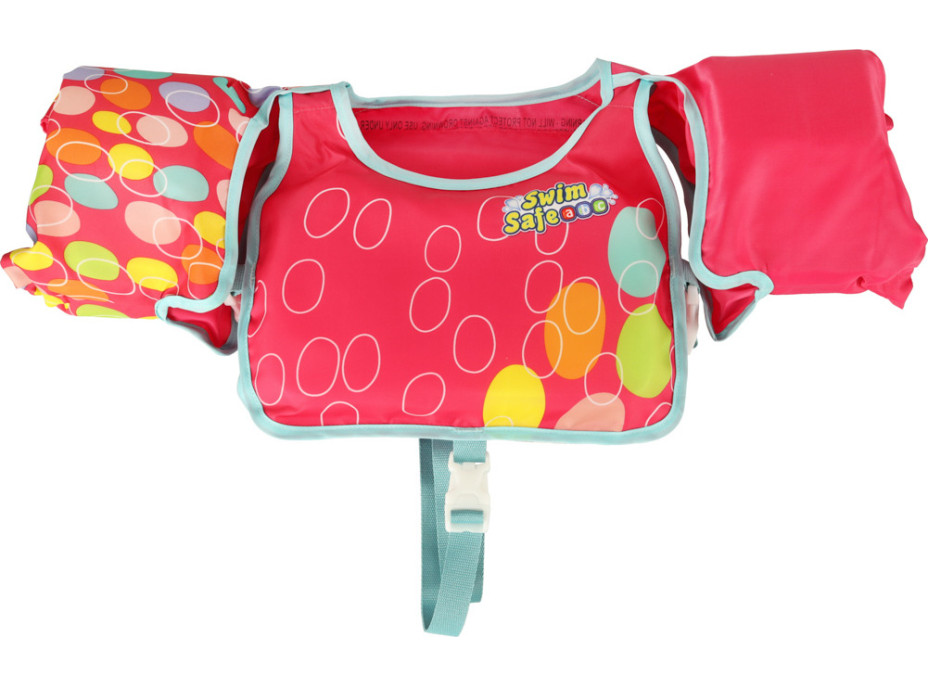 Plavecká vesta s rukávky AQUASTAR - 3-6 let, 19-30 kg - růžová