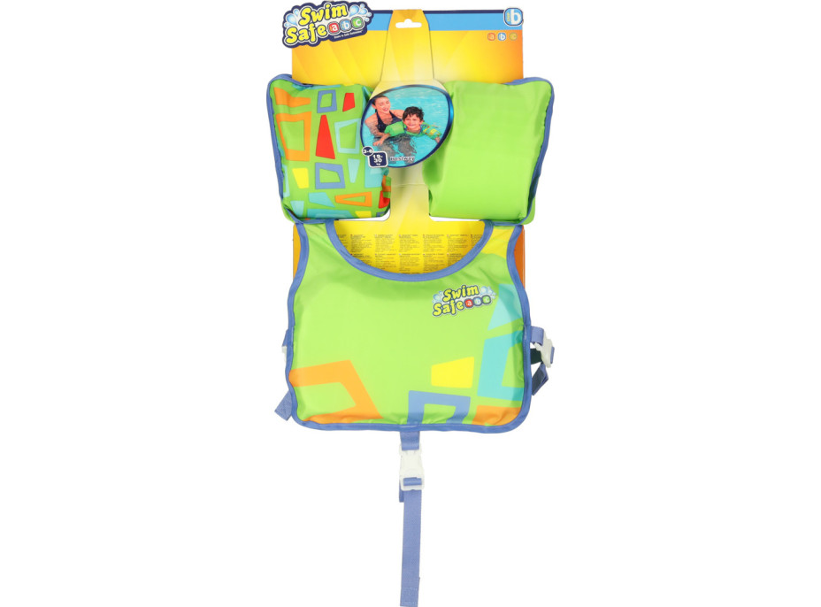 Plavecká vesta s rukávky AQUASTAR - 3-6 let, 19-30 kg - zelená