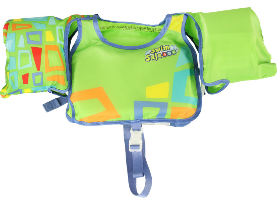 Plavecká vesta s rukávky AQUASTAR - 3-6 let, 19-30 kg - zelená