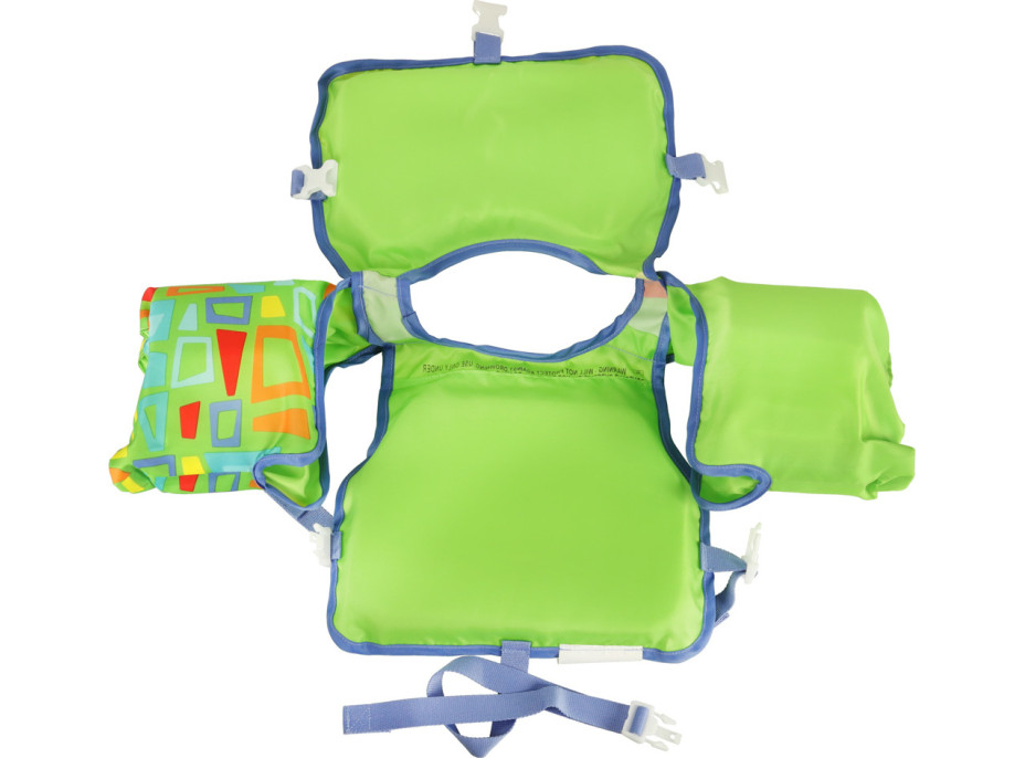 Plavecká vesta s rukávky AQUASTAR - 3-6 let, 19-30 kg - zelená