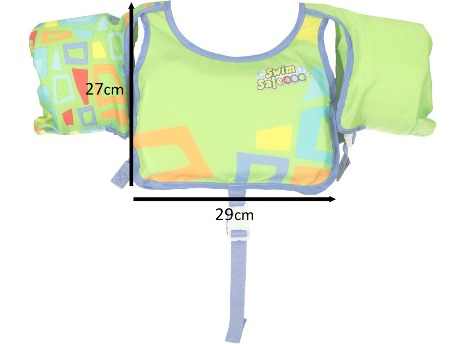 Plavecká vesta s rukávky AQUASTAR - 3-6 let, 19-30 kg - zelená