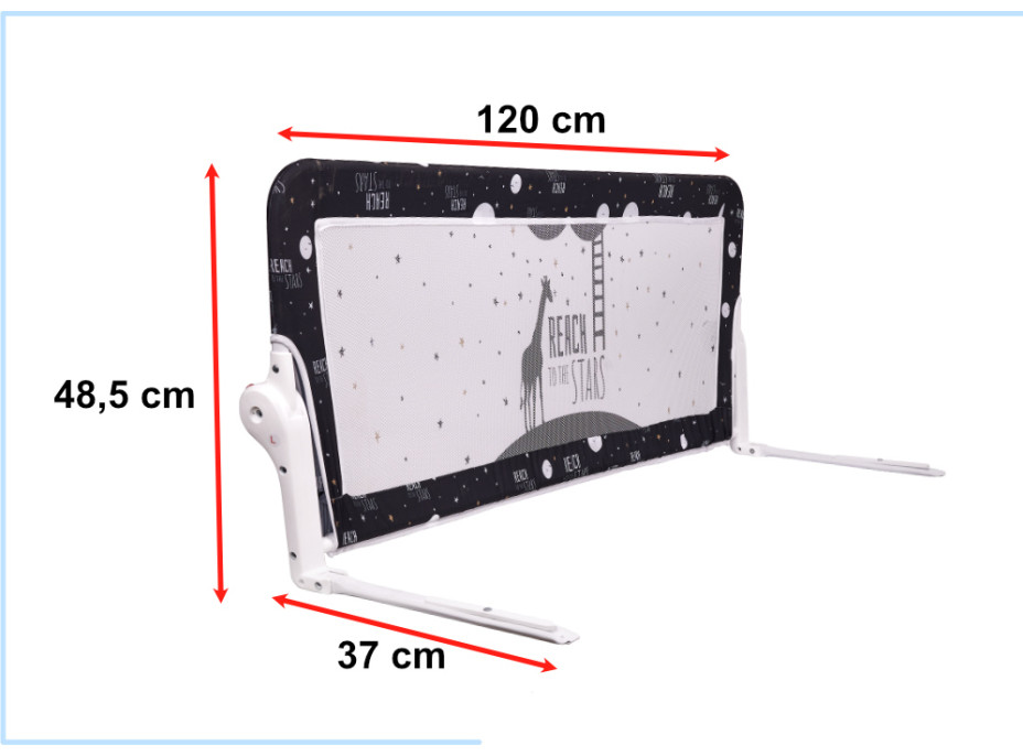 Bezpečnostní zábrana k posteli - 120 cm - černá