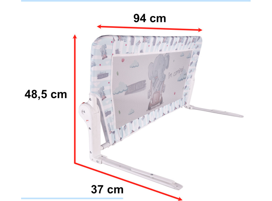 Bezpečnostní zábrana k posteli - 90 cm - Slon