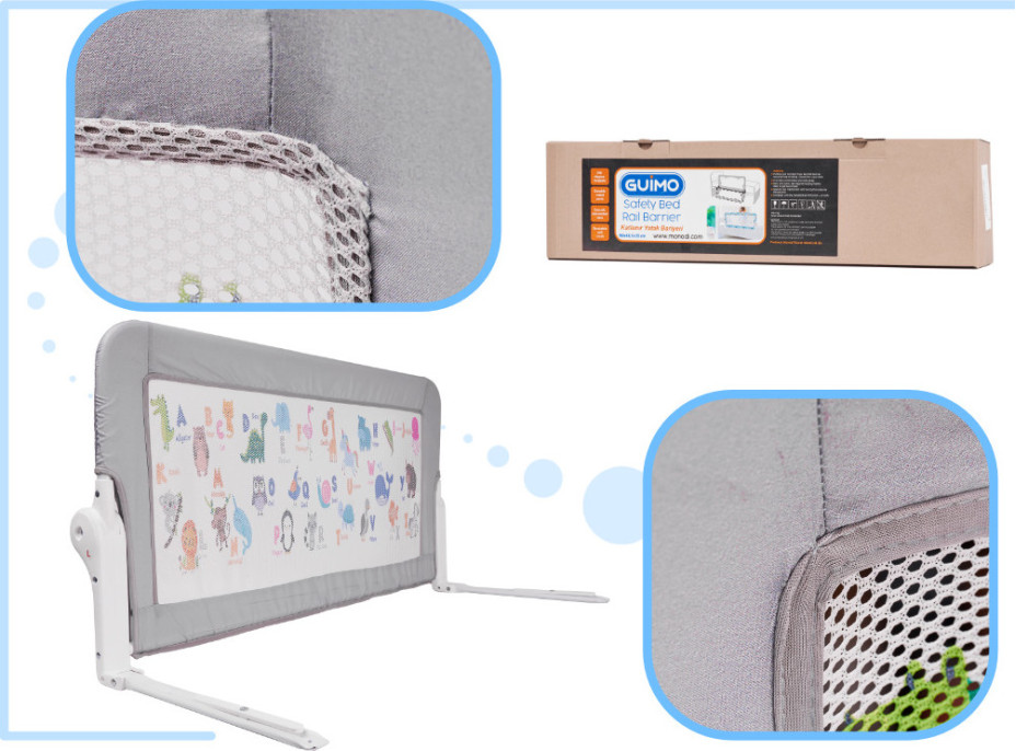 Bezpečnostní zábrana k posteli - 90 cm - Zvířátka