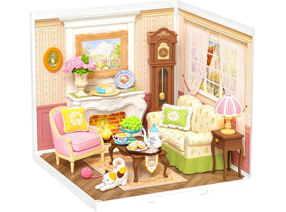 RoboTime 3D dřevěná skládačka Miniatura domečku Čaj o páté