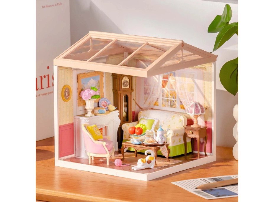 RoboTime 3D dřevěná skládačka Miniatura domečku Čaj o páté