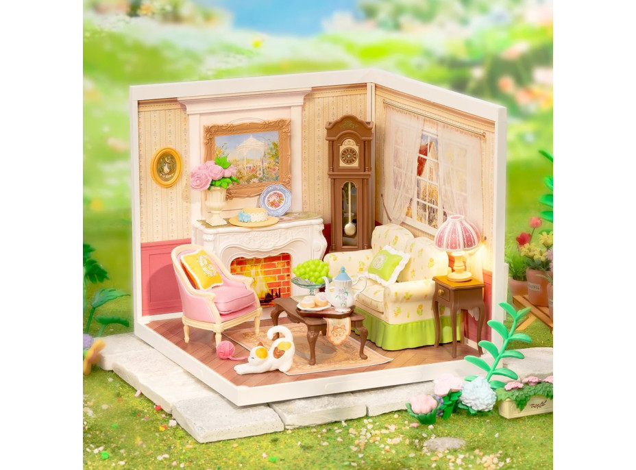 RoboTime 3D dřevěná skládačka Miniatura domečku Čaj o páté