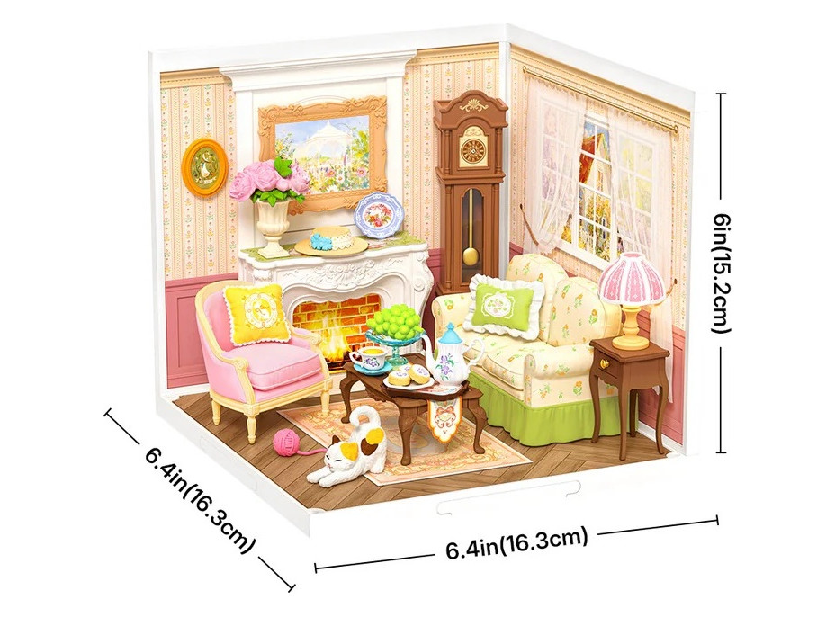 RoboTime 3D dřevěná skládačka Miniatura domečku Čaj o páté