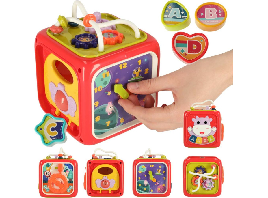 Manipulační smyslová Montessori kostka 6v1
