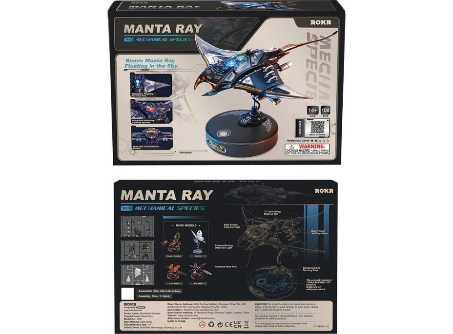 RoboTime 3D mechanická skládačka Manta Ray