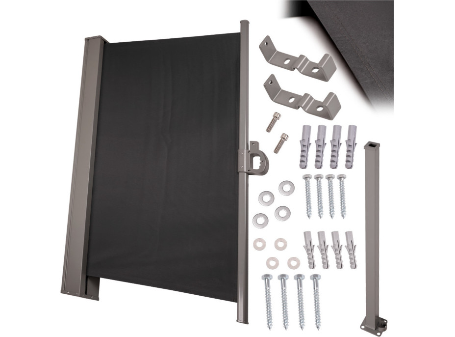 Boční markýza LUARO rolovací - 160 x 300 cm - tmavě šedá