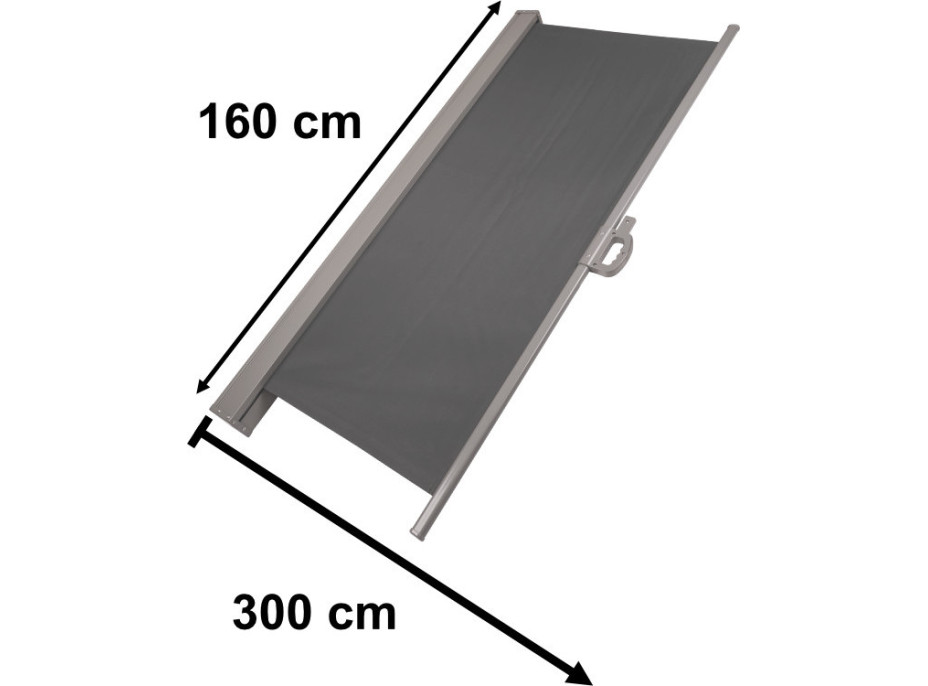 Boční markýza LUARO rolovací - 160 x 300 cm - tmavě šedá