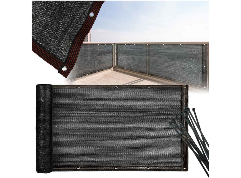 Clona na balkon LUARO - 105x500 cm - černá