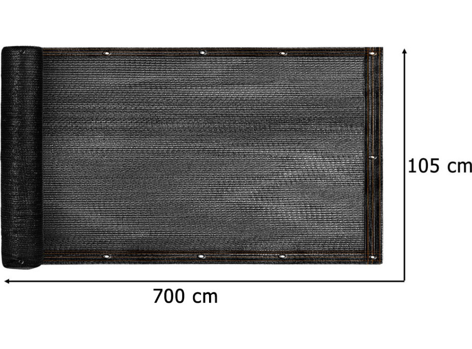 Clona na balkon LUARO - 105x700 cm - černá