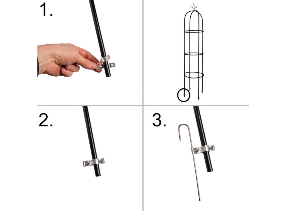 Zahradní kovová pergola LUARO 195 cm - sloupek
