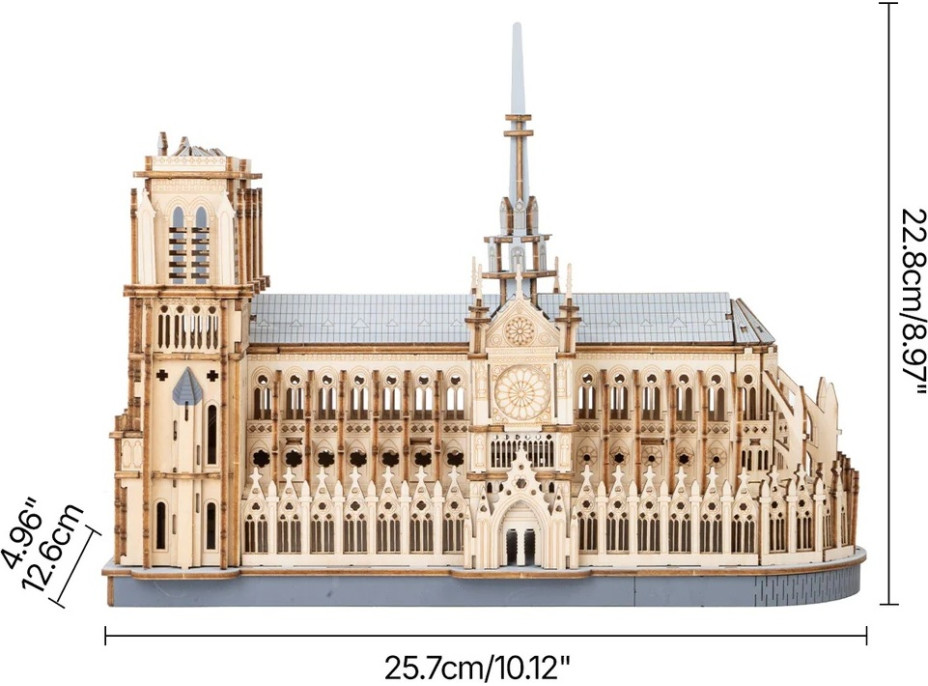 RoboTime 3D dřevěná skládačka Pařížská katedrála Notre-Dame