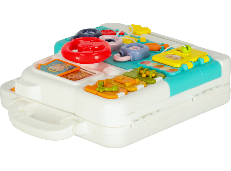 Smyslový manipulační Montessori kufřík se světlem a zvuky - Medvídek