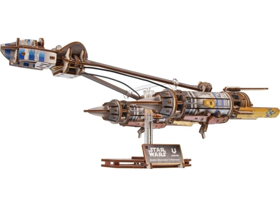 Ugears 3D dřevěná mechanická skládačka Star Wars Závodní kluzák Anakin Skywalker