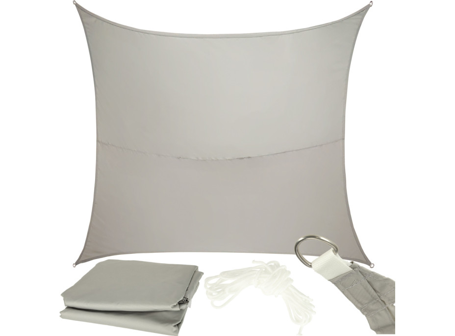 Vodotěsná stínící plachta LUARO obdélník - 4x3 m - šedá