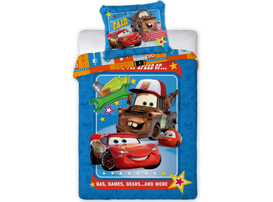 Dětské bavlněné povlečení do postýlky 135x100 cm - Auta