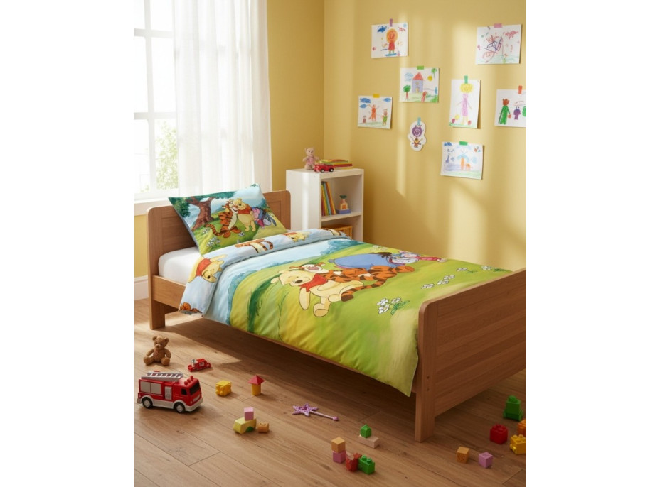 Dětské bavlněné povlečení do postýlky 135x100 cm - Medvídek Pú