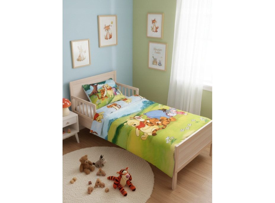 Dětské bavlněné povlečení do postýlky 135x100 cm - Medvídek Pú