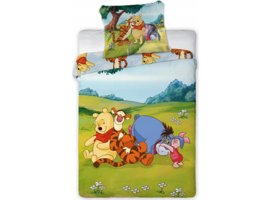 Dětské bavlněné povlečení do postýlky 135x100 cm - Medvídek Pú