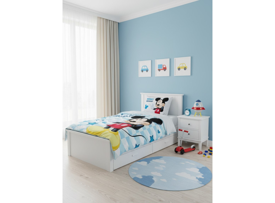 Dětské bavlněné povlečení do postýlky 135x100 cm - Mickey Mouse - Oh boy!!