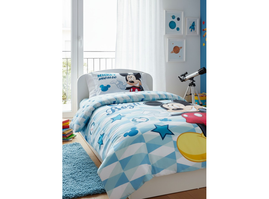 Dětské bavlněné povlečení do postýlky 135x100 cm - Mickey Mouse - Oh boy!!