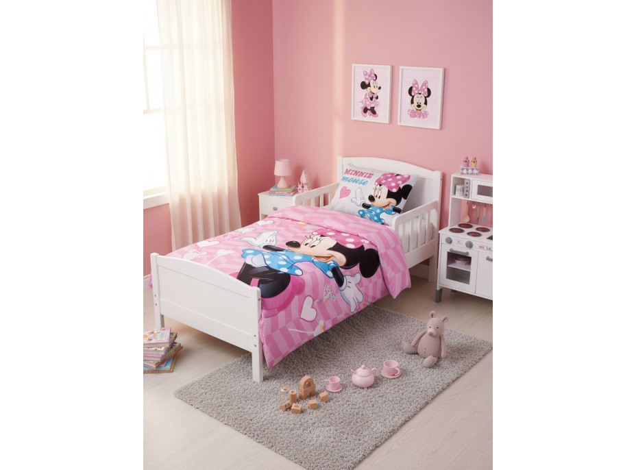 Dětské bavlněné povlečení do postýlky 135x100 cm - Myška Minnie - Sweet