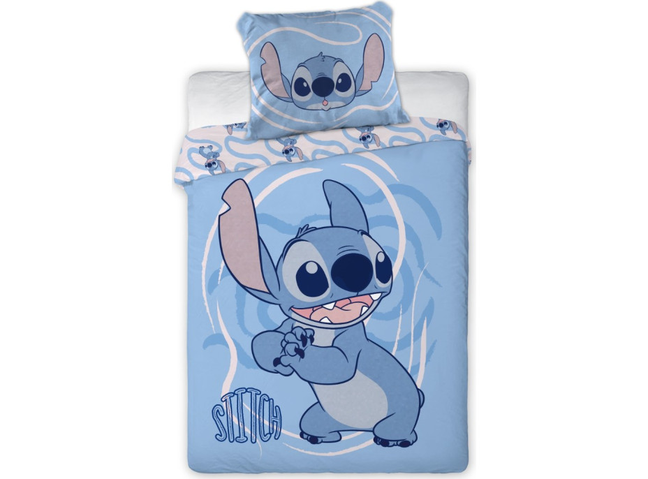 Dětské bavlněné povlečení do postýlky 135x100 cm - Stitch - modré