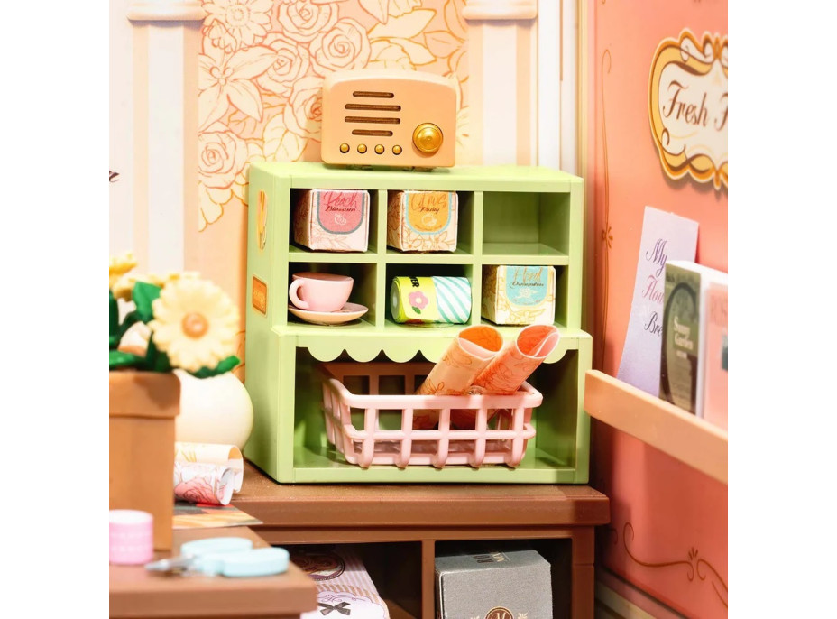 RoboTime 3D dřevěná skládačka Miniatura domečku Květinářství Fresh Flower