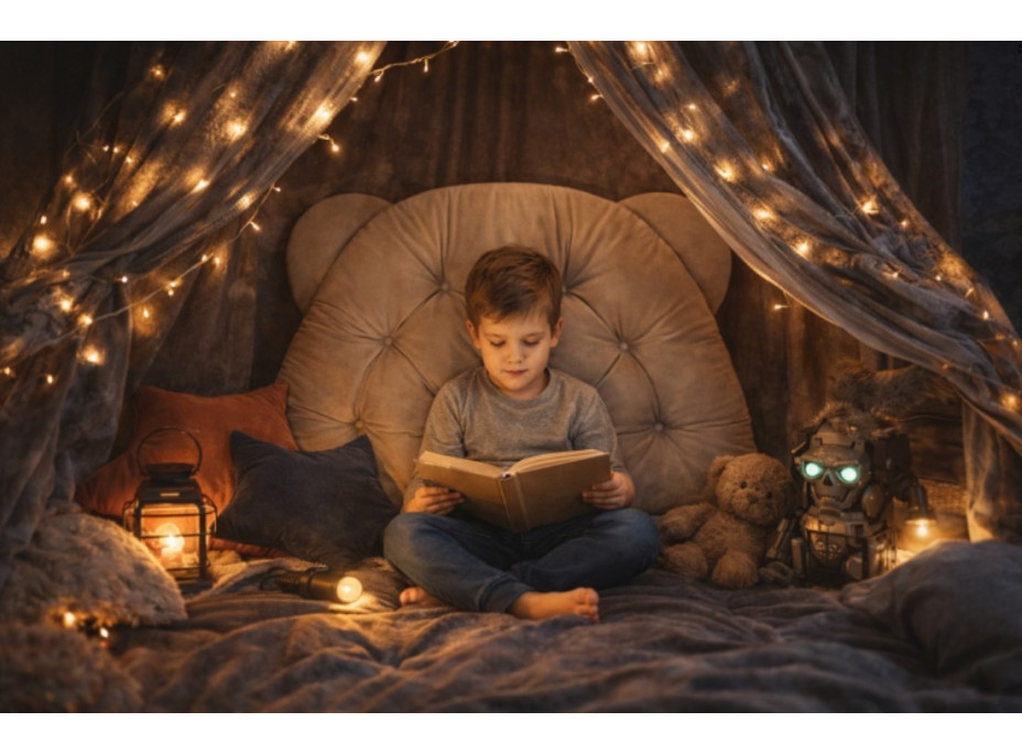 Čalouněná opěrka hlavy BEAR Velvet 95x55 cm - krémová