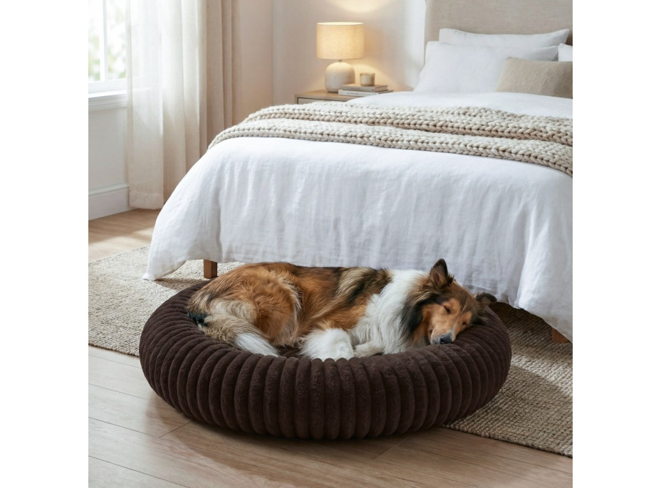 Pelíšek pro psy a kočky ROYAL LOUNGE 90 cm - hnědý