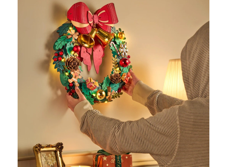 RoboTime 3D dřevěná skládačka Vánoční věnec