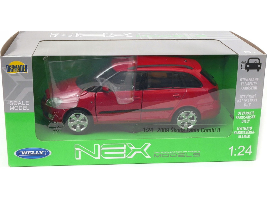Welly Škoda Fabia Combi II (2009) 1:24 červená