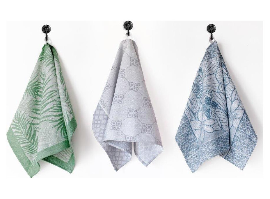 Žakárová kuchyňská utěrka CARINO 010 - 40x60 cm - šedá