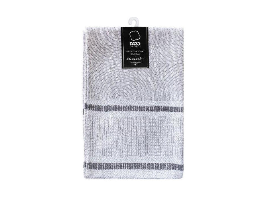 Žakárová kuchyňská utěrka CARINO 012 - 40x60 cm - šedá