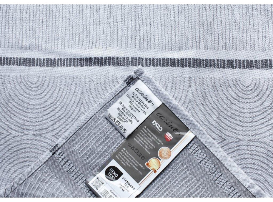 Žakárová kuchyňská utěrka CARINO 012 - 40x60 cm - šedá