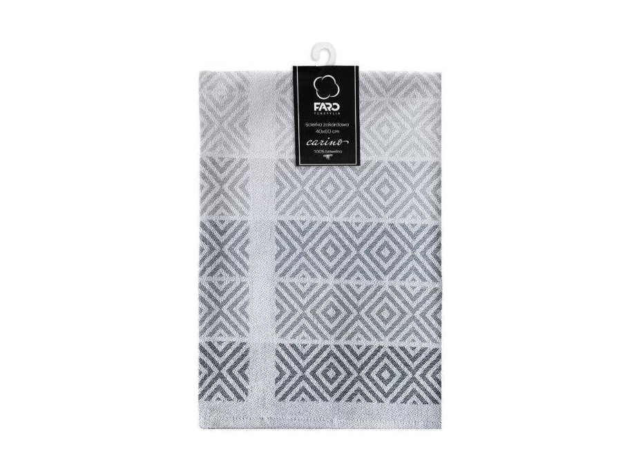 Žakárová kuchyňská utěrka CARINO 013 - 40x60 cm - šedá