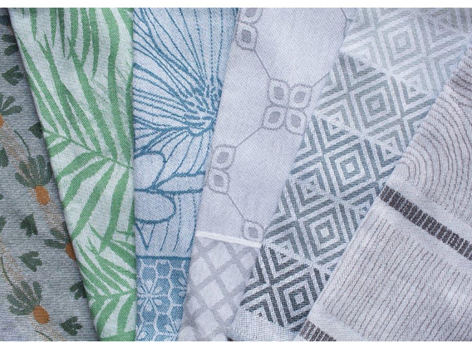 Žakárová kuchyňská utěrka CARINO 013 - 40x60 cm - šedá