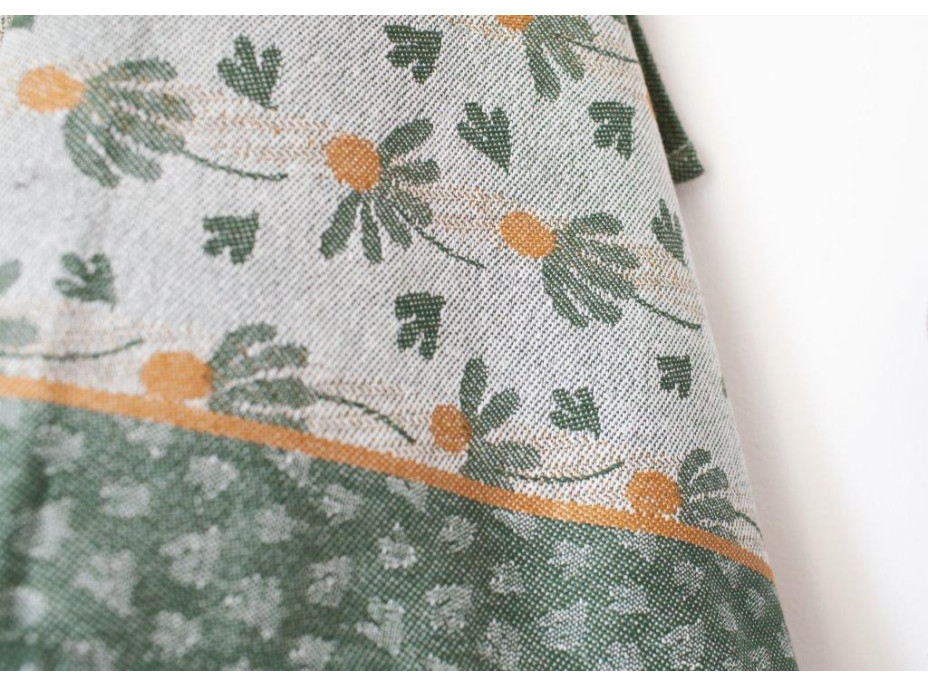 Žakárová kuchyňská utěrka CARINO 014 - 40x60 cm - tmavě zelená/šedá