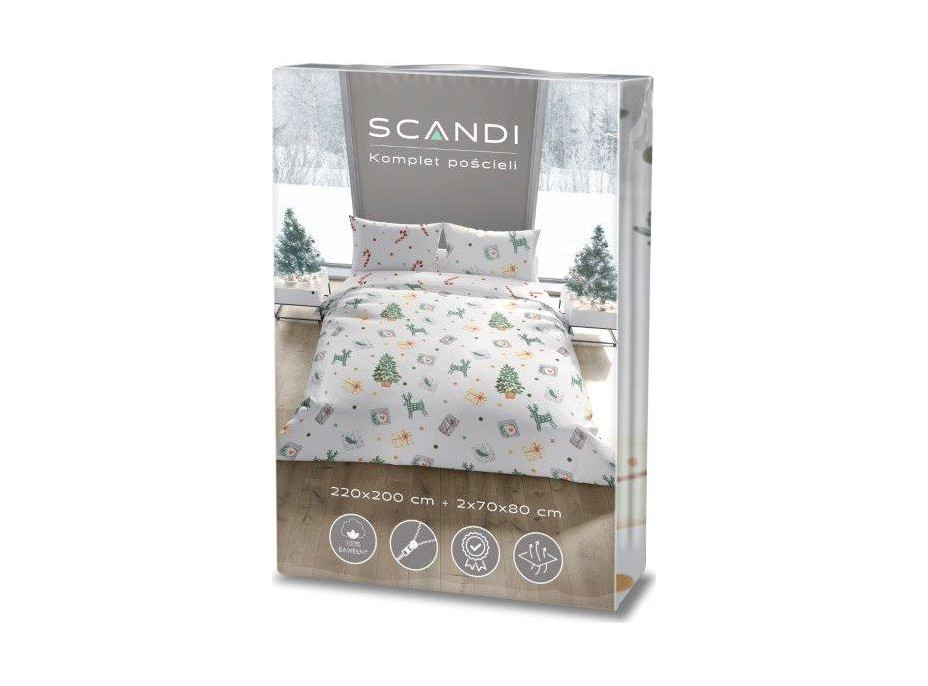 Bavlněné povlečení SCANDIC Dárečky - bílé - 220x200 cm